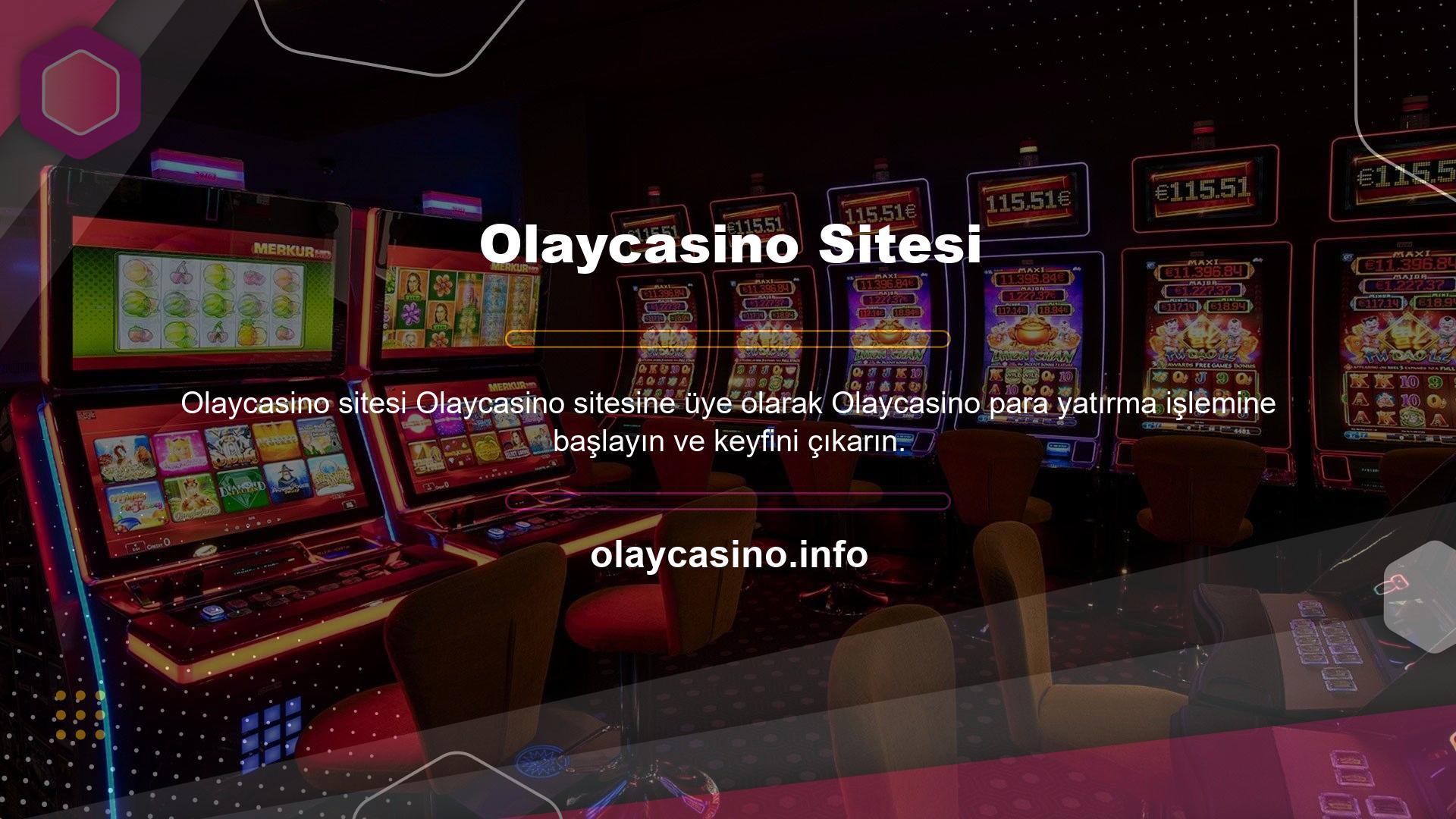 Olaycasino Casino Games, çok çeşitli oyunlar sunar ve ayrıca iyi bir canlı casino oyunları seçkisi vardır